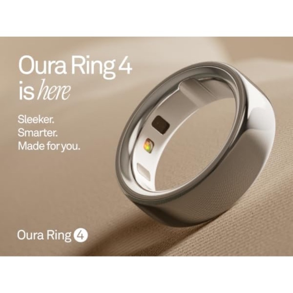 Oura Ring 4 Silver Size 8 Smart Health Heart Rate Sleep Tracker